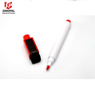 Hot Sell Low MOQ Free Sample mini size white board dry erase marker pen with brush